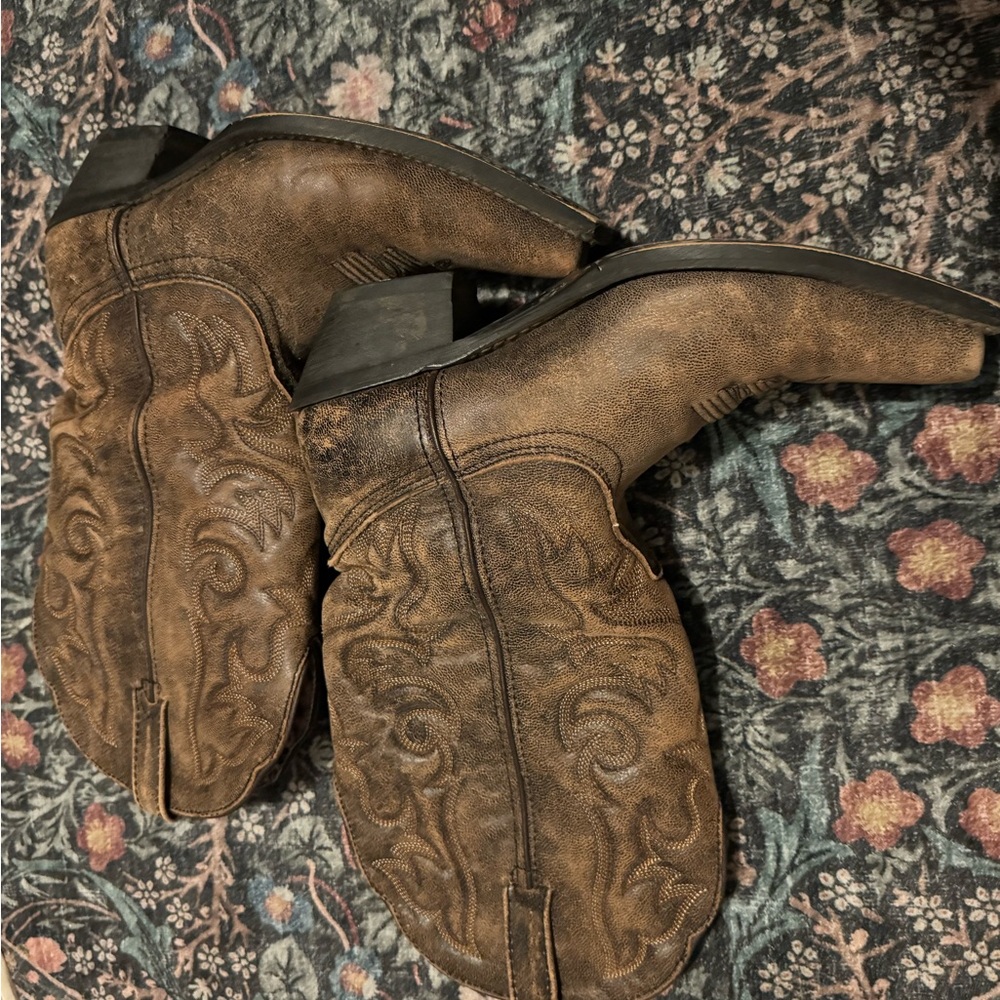 Laredo Brown Heeled Boots Wide Calf